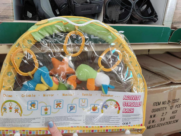 Vežimėlio aksesuaras, arka su žaisliukais