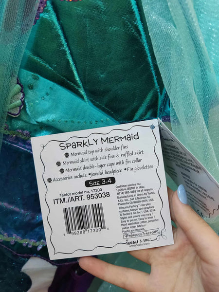 Undinės kostiumas mergaitei (3-4 metų dydis)