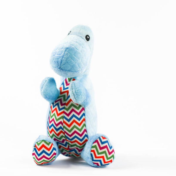 bone & barkers pliušiniai žaislai šuniui šviesiai mėlynas dinozauras