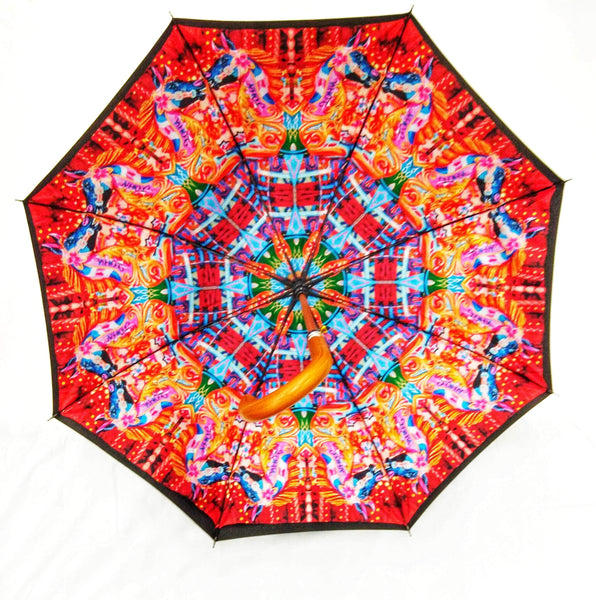 dvisluoksnis sulankstomas skėtis red