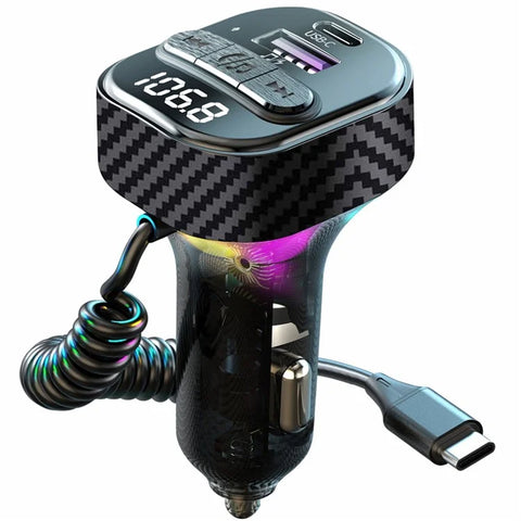 C52 Bluetooth Car MP3 Player FM Transmitter Type-C + QC3.0 USB Car Charger with PD 30W Type-C Cable