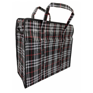 Black Checkered Shopping Bags/Bags