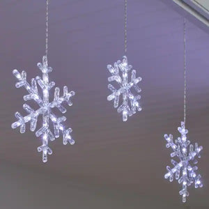 Cold White Christmas Stars with Snowflakes