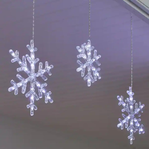 Холодные белые рождественские звезды со снежинками